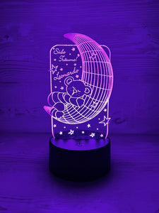 Träum Süß! Bärchen personalisierte LED Nachtlampe mit Wunschname aus Acryl, Valentinstag, Nachttischlampe, Jahrestag, Geburt, Taufgeschenk
