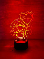 Lade das Bild in den Galerie-Viewer, Exklusiv personalisierte Nachtlampe aus Acryl in süßer Elefantenoptik für Mädchen, Nachttischlampe, Babygeschenk, Geburt, Taufgeschenk, Besonders
